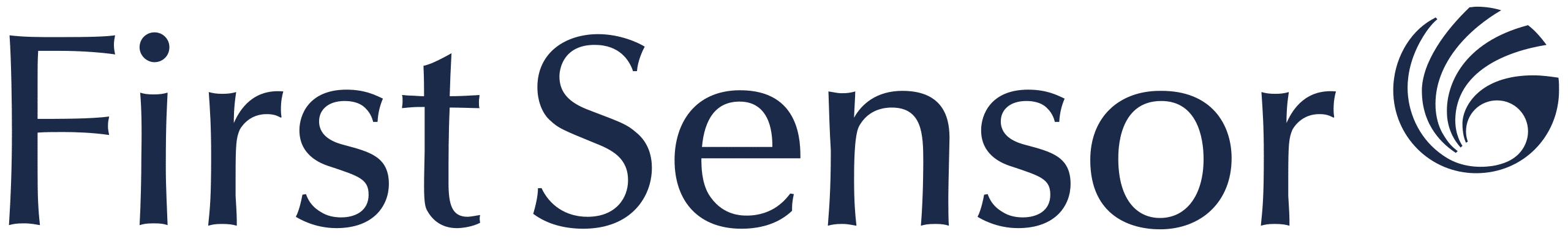 Logo des Technologieunternehmens First Sensor in Dunkelblau.